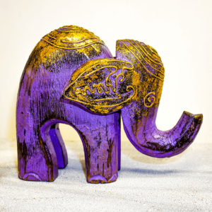 purple gold elephant ornament