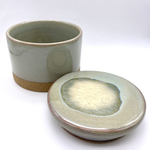 Light Grey Green Ceramic Jar
