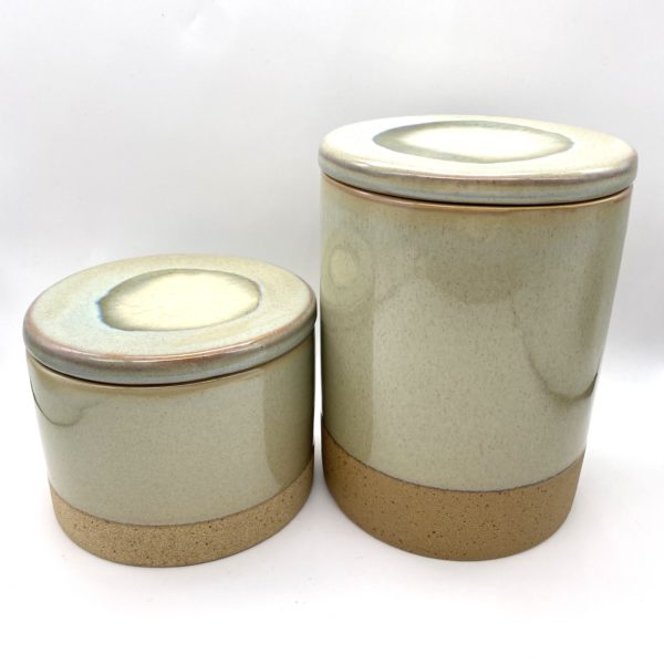 Light Grey Green Ceramic Jar