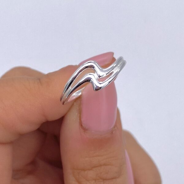 Silver Double Wave Ring