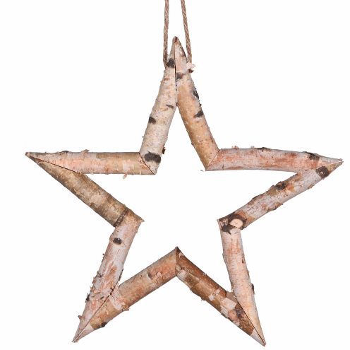 Birch Wood Hanging Star
