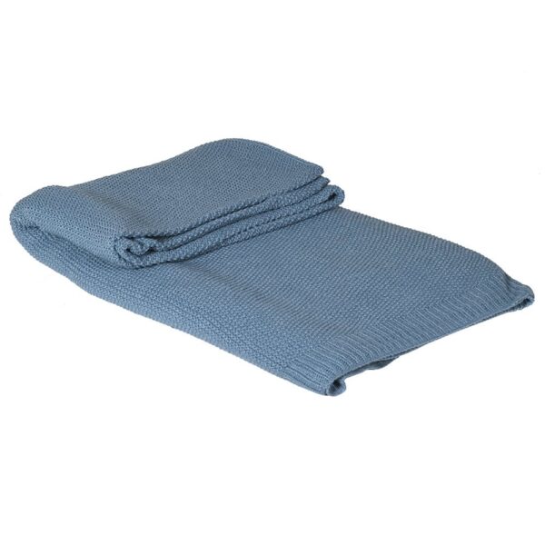 Blue Knitted Throw