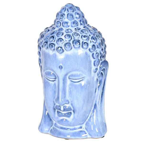Ceramic Blue Buddha Head